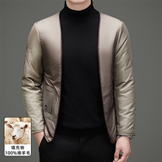 现货羊毛内胆可脱卸秋冬款中老年羊毛派克服外套中年休闲夹克，男装夹克，钱塘723