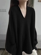 2025年秋季时尚百搭通勤简约休闲羊毛衫套头，女装羊毛衫，春贝羊绒