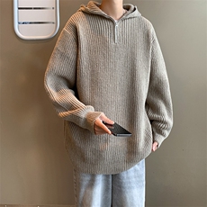 日系复古毛衣慵懒高级感男女bf潮牌针织衫秋情侣装，男装针织衫/毛衣，星座716-4