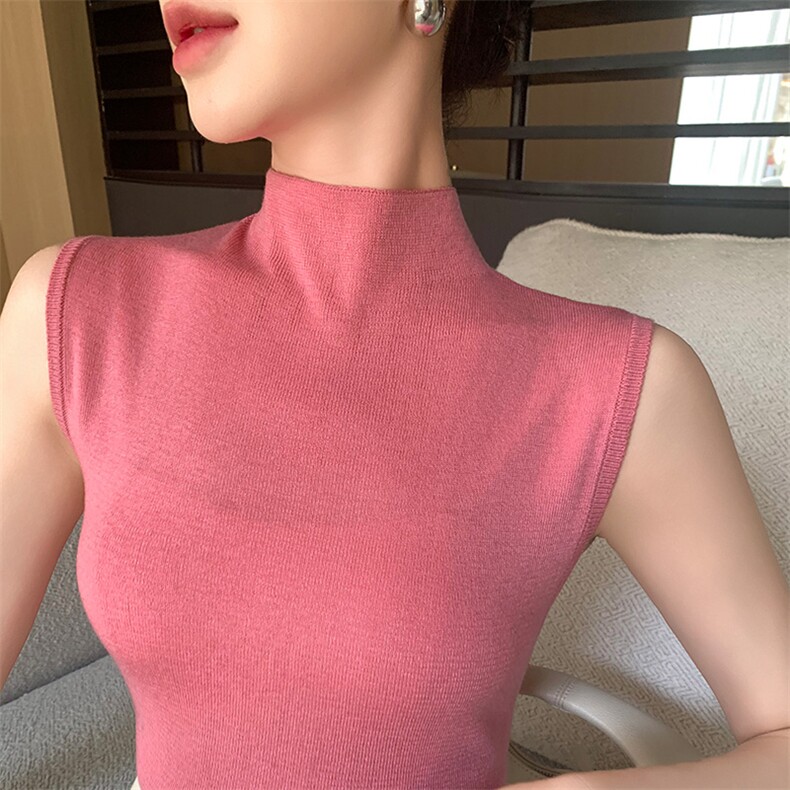 2025年秋季常规不连帽短袖高领柔软亲肤时尚百搭通勤,女装T恤,暖圣羊羊绒