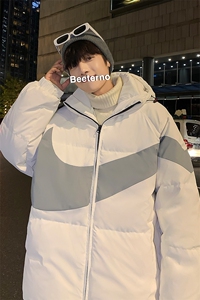 2024冬新款 港风夜景 个性连帽面包服棉衣外套男 G3015-P115控145图片