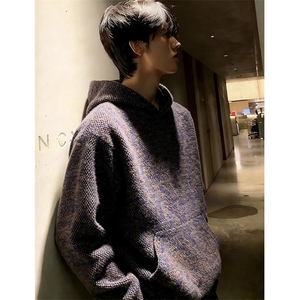 小香风针织卫衣男秋冬季美式重磅高级感情侣装外套WY249