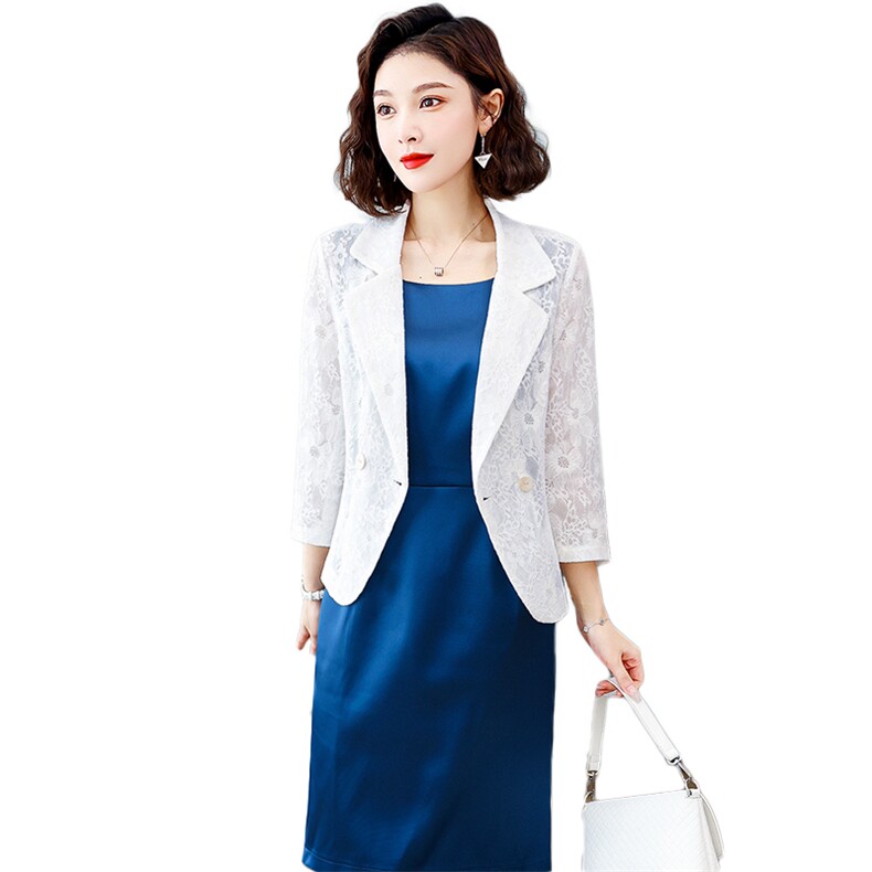 2022年新款气质春夏蕾丝小西装女士外套修身休闲百搭西服上衣,女装蕾丝衫/雪纺衫,婵米儿