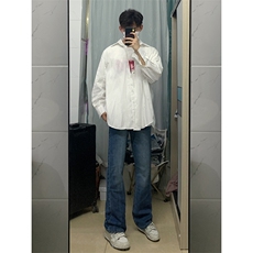 B221美式ins高街暗黑光版修身微喇牛仔裤LK23137-P55控78，男装牛仔裤，电商B221