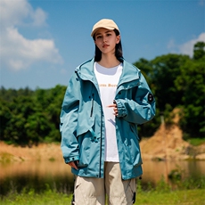 春秋户外冲锋衣男女同款防风防水连帽工装外套登山服夹克2481-P75，男装夹克，星座1403B