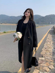 2025冬新品美拉德加厚白鸭绒可拆内胆毛呢大衣女时尚百搭呢子外套图片