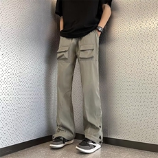 机能工装裤高街男潮牌多口袋直筒裤子美式复古阔腿裤潮M9393-P40，男装休闲裤，星座1109-3