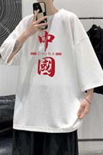 Q11198-P30春夏季七分袖t恤男大码五分袖男短袖中袖大皂风，男装T恤，电商A040