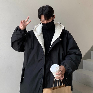 男冬季潮牌羊羔绒加绒加厚棉服oversize棉衣 JK568 P78图片