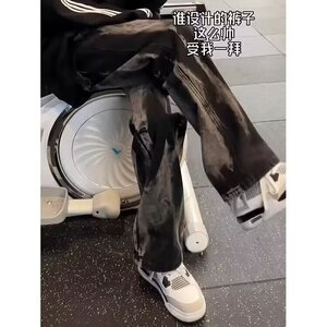 现货! 港风新款2025潮流百搭直筒宽松大码牛仔裤松紧腰NZ6162-P40图片