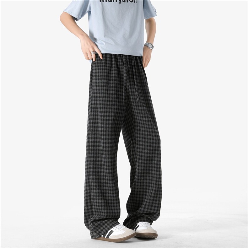 格子毛呢休闲裤现货抖音可送样A061-AX00958-P50，男装休闲裤，电商A061