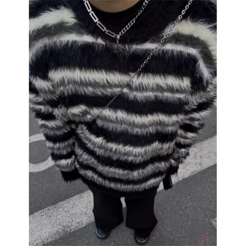 【有货】海马毛条纹毛衣男款慵懒针织衫外套5507CC-特P55,男装针织衫/毛衣,星座1007（原301D）