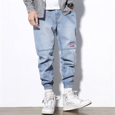 2021白墙风日系秋季新大码束脚宽松休闲九分牛仔裤男K299-P50，男装牛仔裤，电商A001