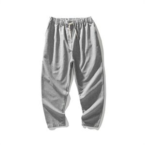 夏大码风亚麻宽松休闲哈伦灯笼裤萝卜裤直筒棉麻长裤/图片