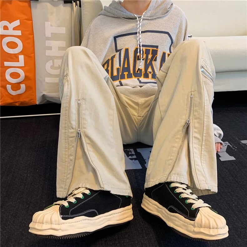 vibe街头工装男女宽松阔腿ins潮休闲长裤大口袋拉链裤子K953-P55，男装工装外套，星座1008-1