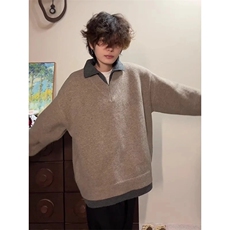 假两件翻领毛衣男款高级感慵懒针织衫MY71-P72，男装针织衫/毛衣，星座208-5