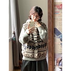 JY742-P75费尔岛羊羔毛夹棉马甲外套，女装短外套，星座1501-3
