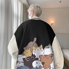 摇粒绒棒球服男大码开衫卫衣男夹克BF86162-P65，男装夹克，电商A040
