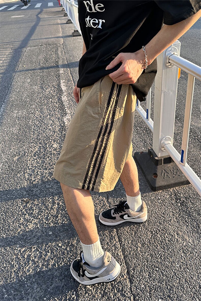 大量现货美式街头设计感条纹短裤男女款夏季宽松休闲裤DK708-P40,男装休闲裤,电商A178