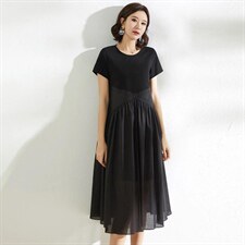 夏季上雪纺连衣裙，女装连衣裙，叠彩服饰