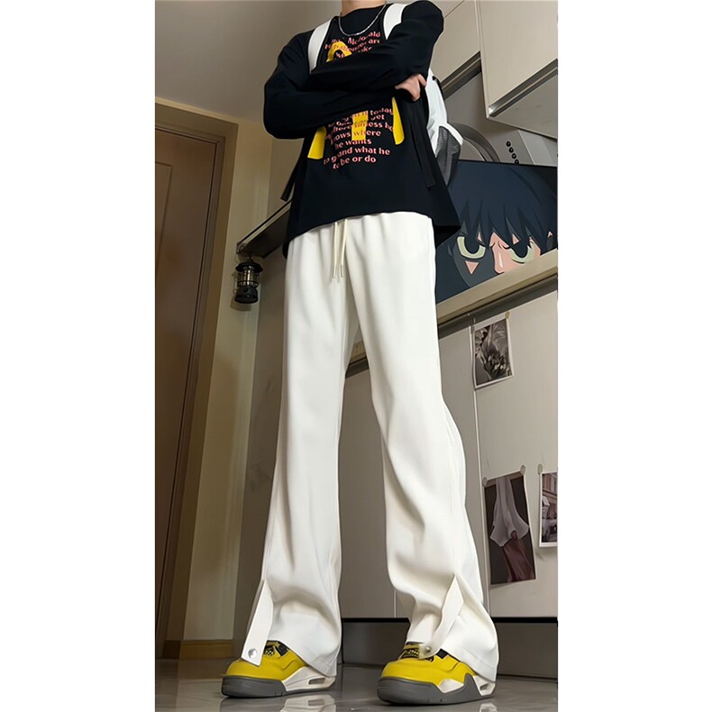 26微喇休闲西裤时尚百搭潮流拼接直筒高个子裤子504-K209-P45控68,男装西裤,星座504
