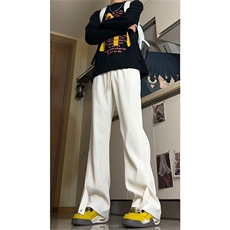 26微喇休闲西裤时尚百搭潮流拼接直筒高个子裤子504-K209-P45控68，男装西裤，星座504