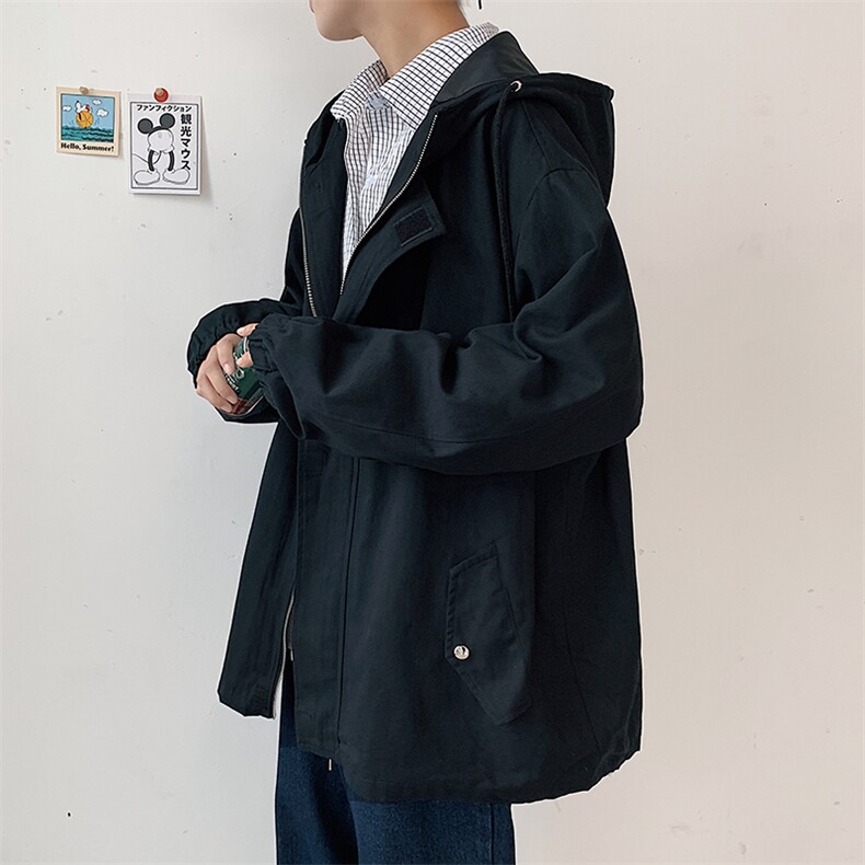 JK41077-P85纯棉连帽夹克男士大码工装夹克男外套男,男装夹克,电商A040