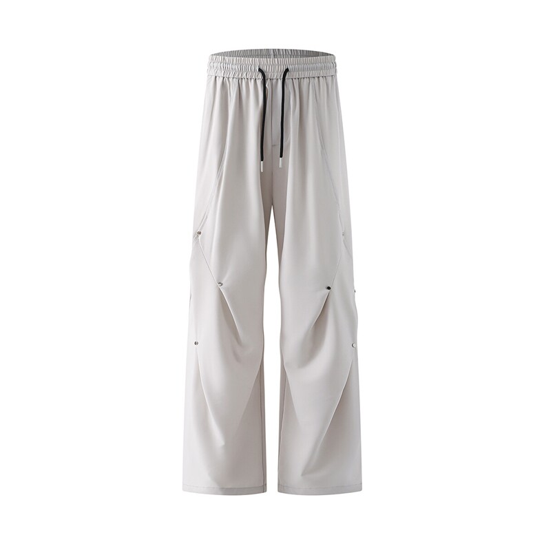 褶皱铆钉设计感百搭休闲裤K005立体92%聚酯纤维8%氨纶(S-2XL)TP25,男装休闲裤,电商A088