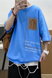 2021短袖半袖休闲港风t恤打底衫五分袖男士A210-A8322-P28控48图片
