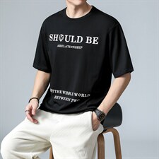 主推男装2024新款夏季宽松短袖T恤男运动休闲时尚潮男士体恤衫P55，男装T恤，钱塘6003A(原)4033A