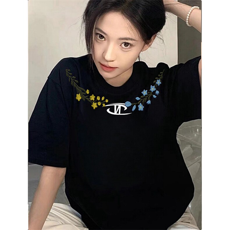 万针全刺绣解构设计260克重磅双纱纯棉高品质美式高街短袖T恤特33,男装T恤,电商A486