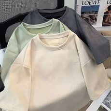 短袖t恤男潮牌夏ins宽松2024新款打底衫五分袖上衣体恤ST340-P28，男装T恤，星座412-3