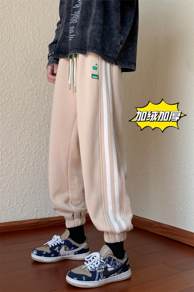 D329-QM547-P60-控78冬季加绒休闲裤男条纹成分65棉35涤纶,男装卫衣,电商D329