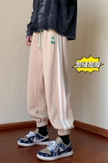 D329-QM547-P60-控78冬季加绒休闲裤男条纹成分65棉35涤纶，男装卫衣，电商D329