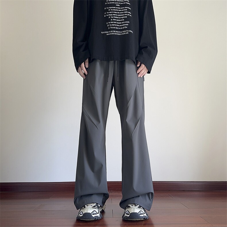 秋季现货宽松纯色直筒垂感休闲裤男DSA157B-K9851-P35,男装休闲裤,电商A157B