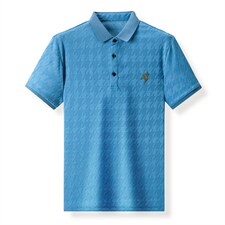 polo衫短袖男夏季冰丝免烫2023新款中年半袖上衣宽松翻领t恤男装，男装T恤，电商B212（原钱塘6029）