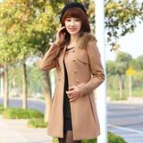 时尚女装双排扣毛呢外套修身显瘦气质优雅，女装毛呢外套，婵米儿