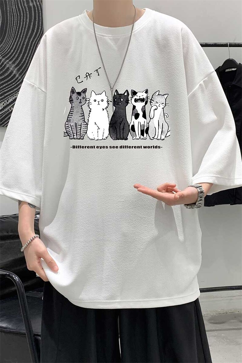 Q11100-P30春夏季七分袖t恤男大码五分袖男短袖中袖大皂风,男装T恤,电商A040