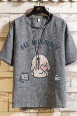 风复古亚麻短袖男棉麻t恤男半袖砖墙挂拍ZT71314-P35，男装T恤，电商A040A