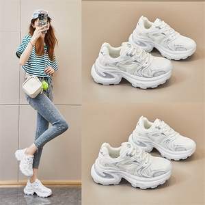 X4093-P100新款老爹鞋女2024夏季学生跑步运动休闲网面透气鞋图片