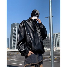 DYR159-P75新款韩版港风皮衣外套男宽松帅气复古美式潮牌皮夹克男，男装皮衣，星座603-2