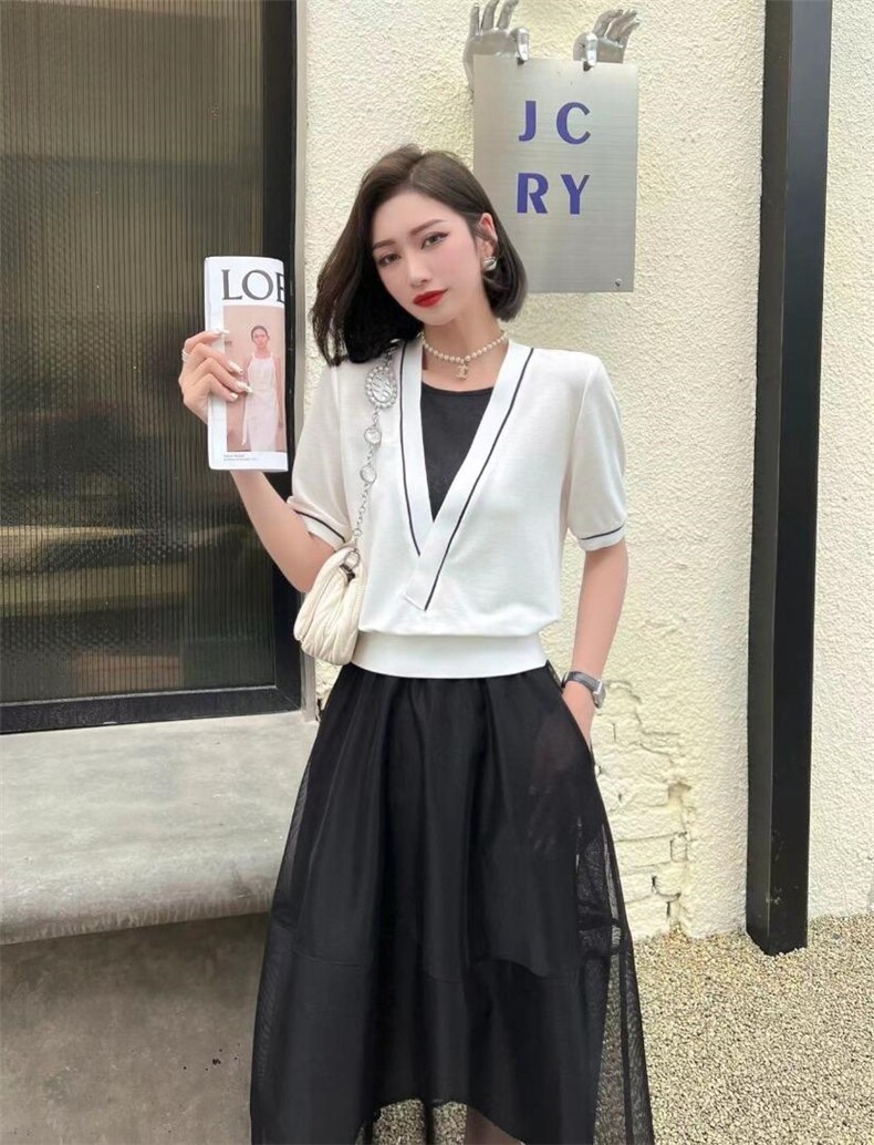 [现货]气质显瘦两件套裙，两色、四个尺码，其它，依柏璐(1F)