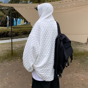 华夫格外套男女ins潮牌高街连帽港风宽松运动痞帅卫衣WY23-P35图片