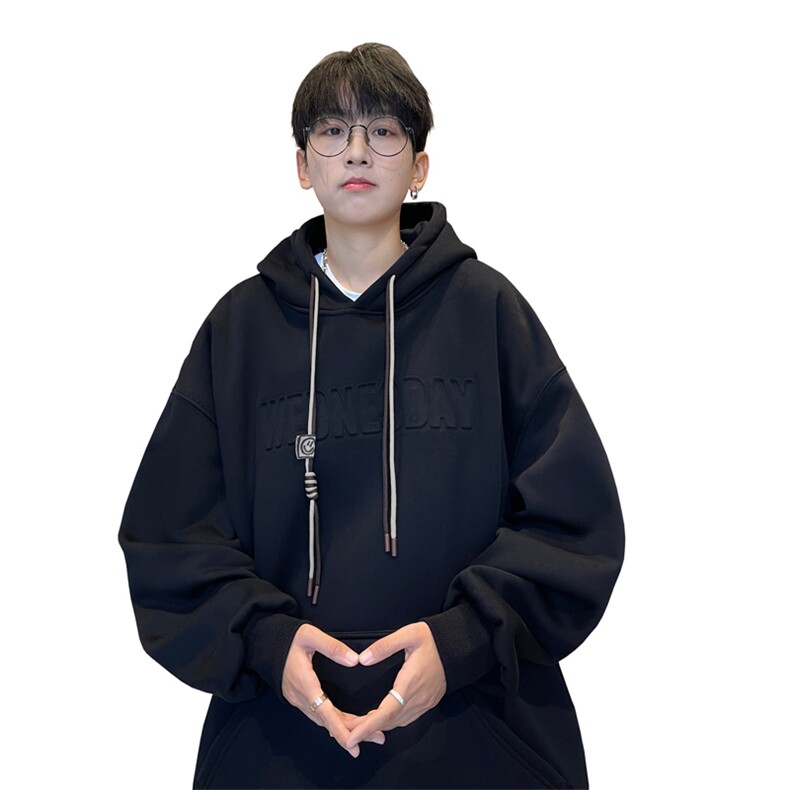 抖音品质港风重磅工艺加绒潮流立体钢印字母卫衣LMWY03JR-P60,男装卫衣,电商B325