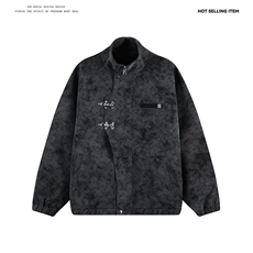 PY218/P85新款2025新中式扎染皮衣休闲男女宽松百搭复古高街外套，男装皮衣，电商基地A050