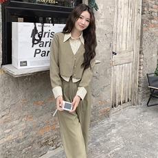 春现-拼色小香风减龄气质裙裤外套套装B190-2821-P160-K228，女装套装/套裙，2B190