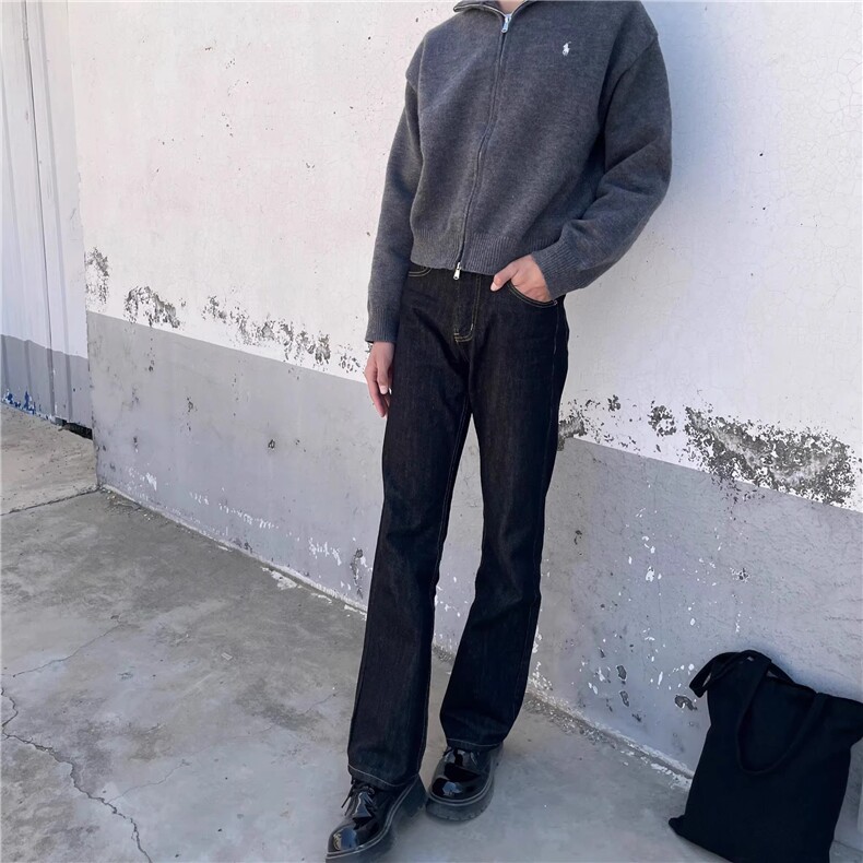 1506/QN0140/P56欧美原牛直筒牛仔裤水洗黑色cleanfit裤子,男装牛仔裤,星座1506