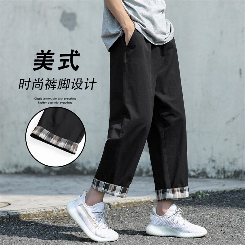 美式九分卫裤运动高街风潮抗皱个性设计流百搭裤子 K615-特批35图片