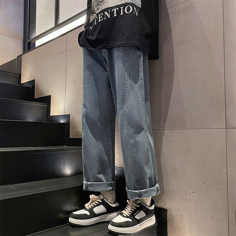 美式高街复古拼接宽松阔腿裤潮牌痞帅男B381-1/723P48,男装休闲裤,电商B381-1