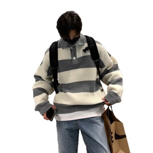 休闲通勤男装羊毛上衣冬季保暖毛衣男复古商务成熟男士polo衫长袖图片